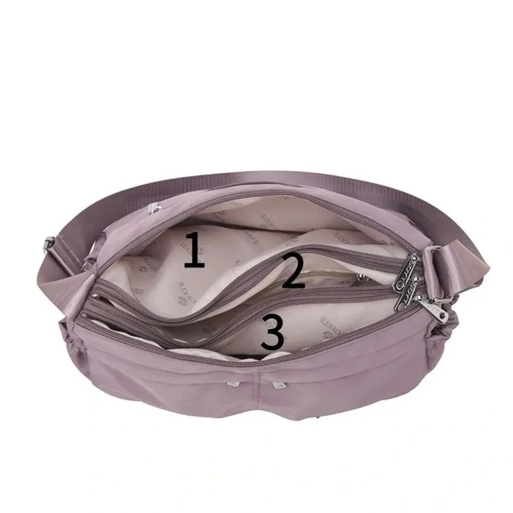 Womens Waterproof Nylon Crossbody Shoulder Bag Large Capacity Multi Pocket Tote 10