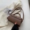 Vintage Square Black PU Leather Shoulder Bag For Women Fashion Crossbody Satchel 8