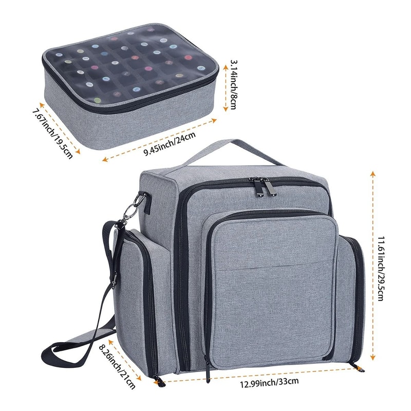 UOZL Large Capacity Nail Polish Organizer Holds 60 Bottles With Nail Art Lamp Storage 10