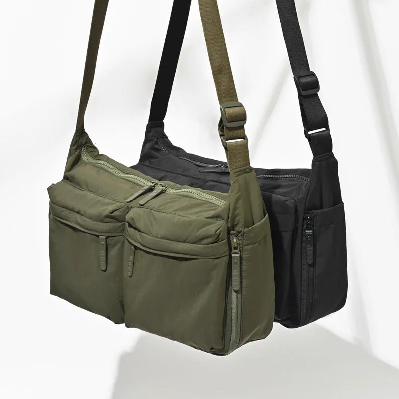 Unisex Nylon Tote Bag Lightweight Water Resistant Multi Pocket Shoulder Tote 7