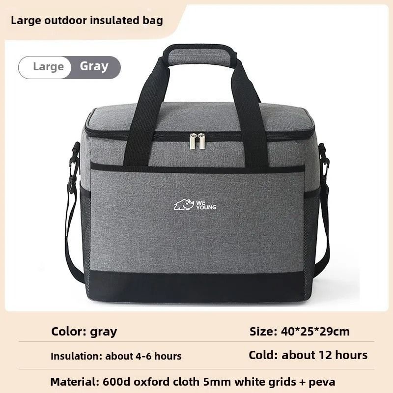 Oxford Fabric Thermal Cooler Bag Large Capacity Waterproof Picnic And Camping Tote 3