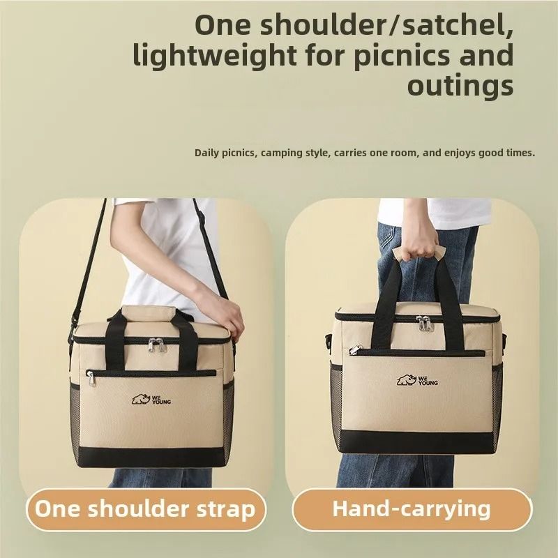 Oxford Fabric Thermal Cooler Bag Large Capacity Waterproof Picnic And Camping Tote 4