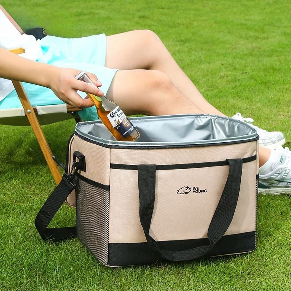 Oxford Fabric Thermal Cooler Bag Large Capacity Waterproof Picnic And Camping Tote 7