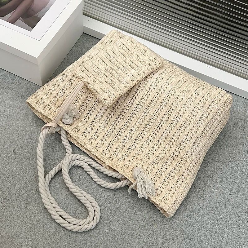 Designer Bali Straw Tote Bag For Women Large Capacity Summer Beach Purse 5