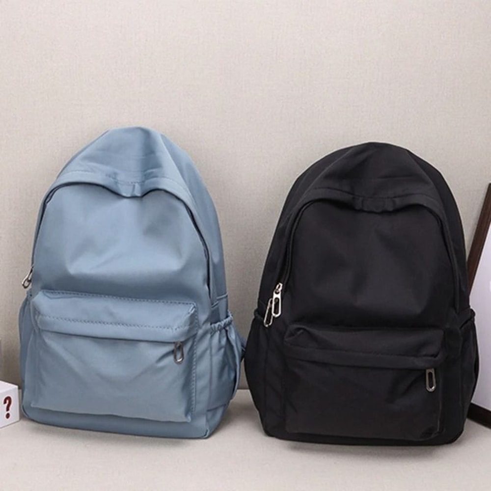 Waterproof Large Capacity School Backpack For Girls Solid Color Casual Student Daypack 0