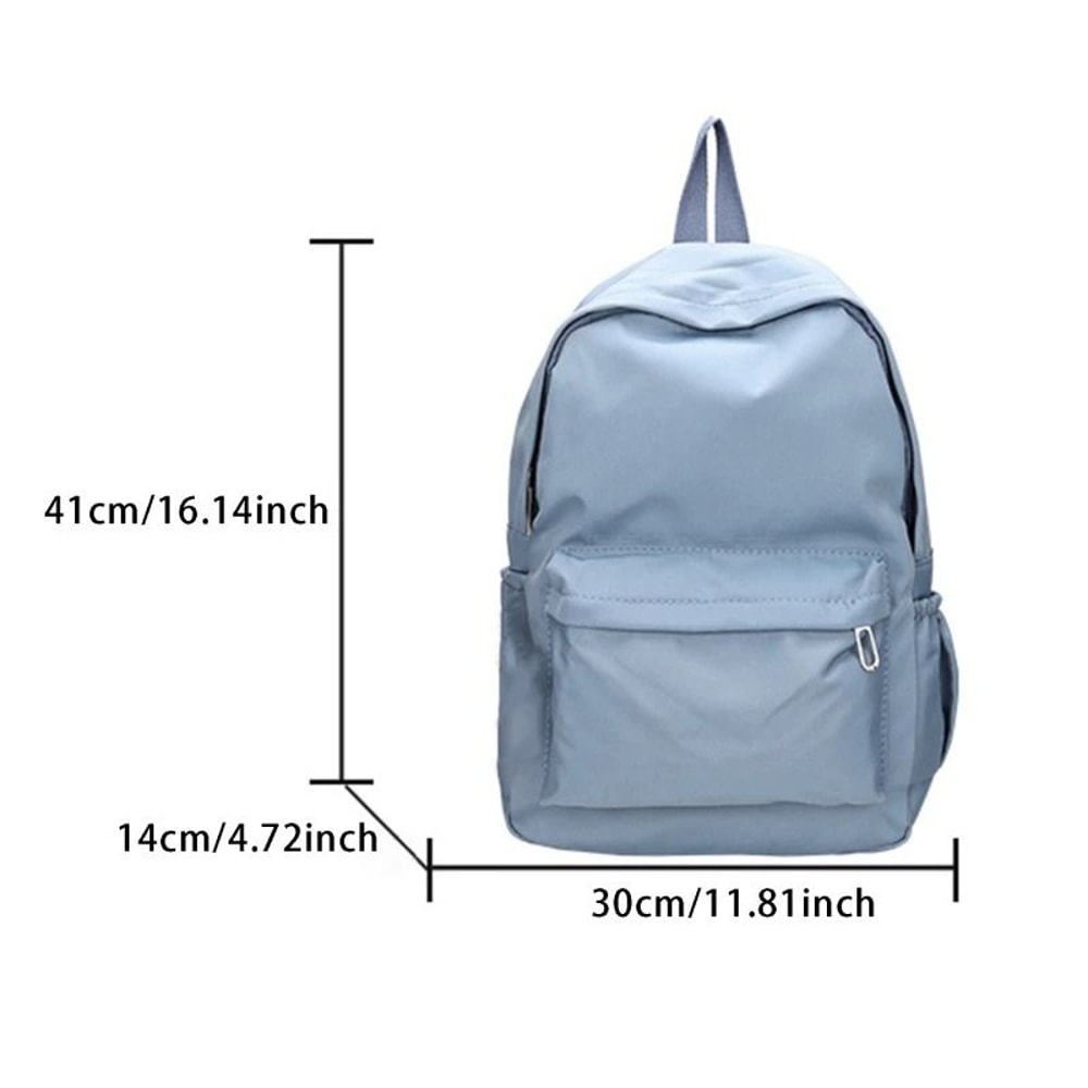 Waterproof Large Capacity School Backpack For Girls Solid Color Casual Student Daypack 6