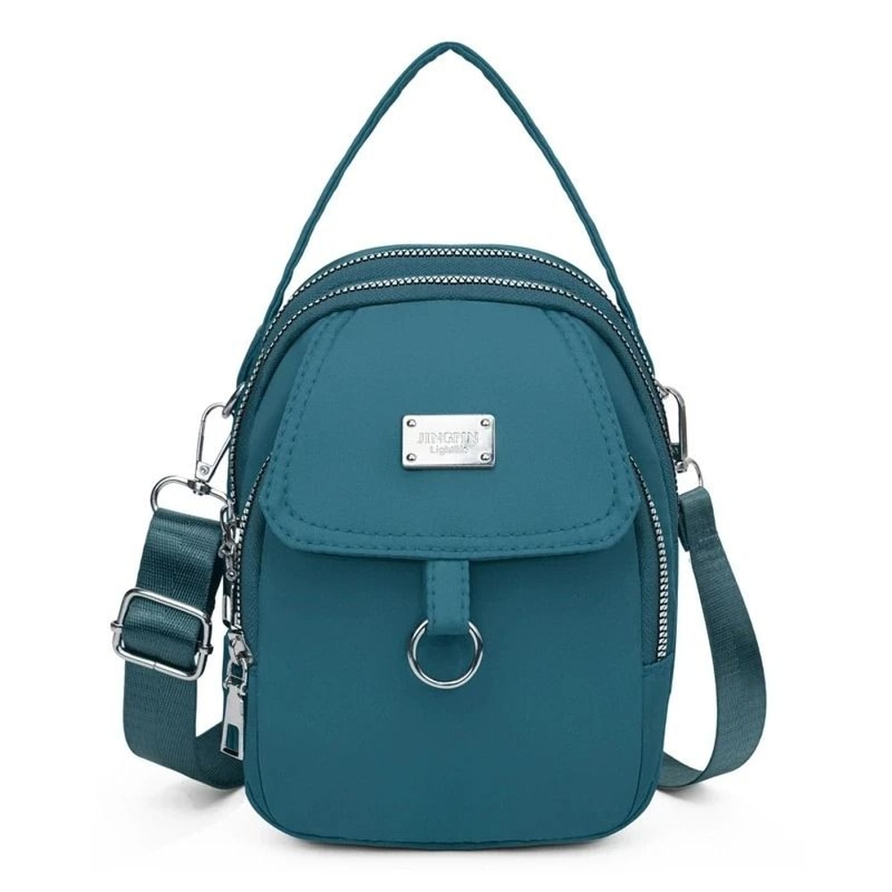 Lightweight Nylon Crossbody Bag For Women Mini Multi Zip Shoulder Purse 7