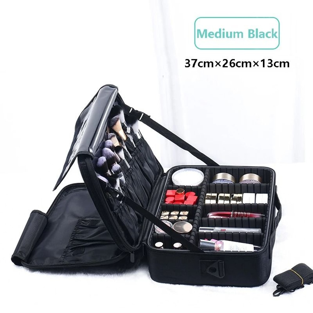 Professional Large Capacity Makeup Case Travel Makeup Train Case Organizer 3
