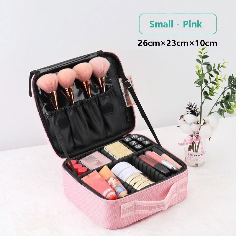 Professional Large Capacity Makeup Case Travel Makeup Train Case Organizer 2