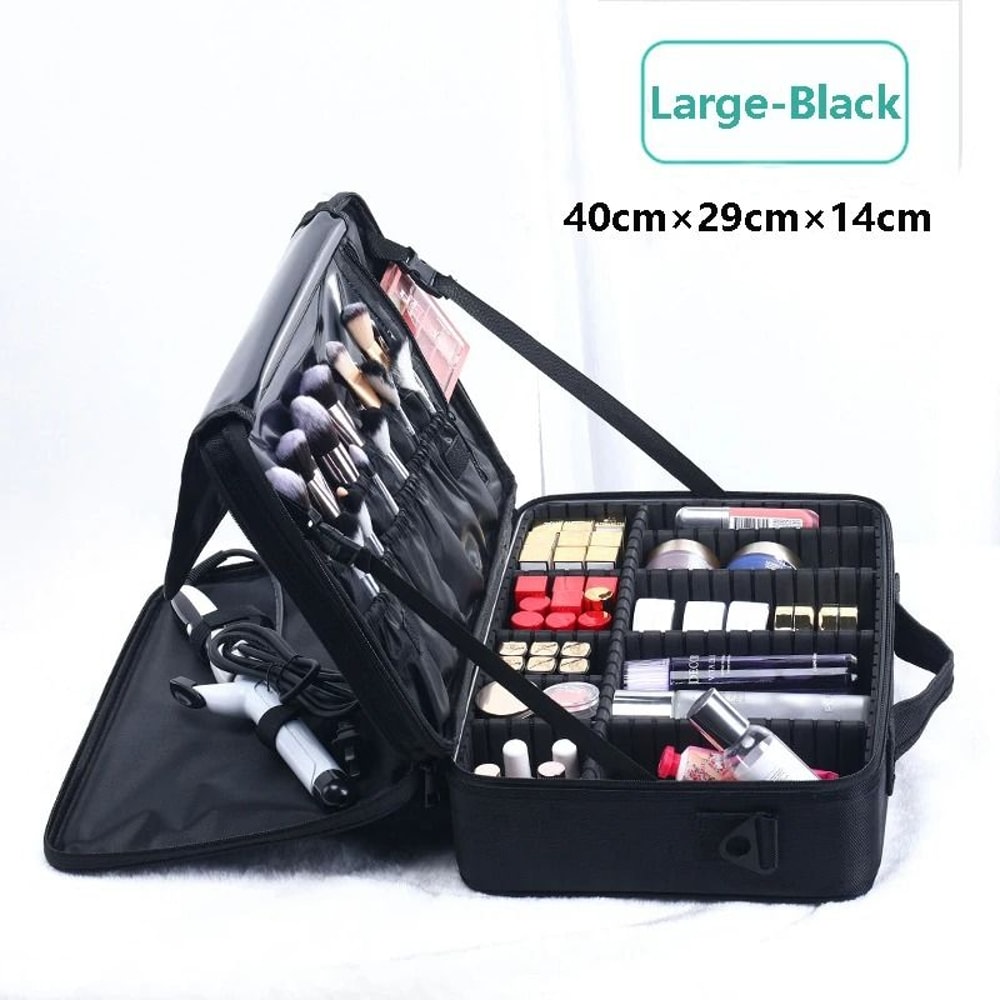 Professional Large Capacity Makeup Case Travel Makeup Train Case Organizer 5