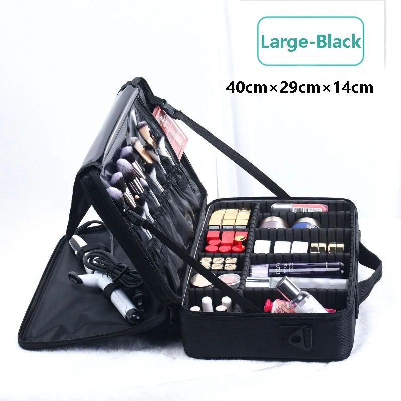 Professional Large Capacity Makeup Case Travel Makeup Train Case Organizer 5