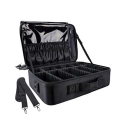 professional large capacity makeup case travel makeup train case organizer