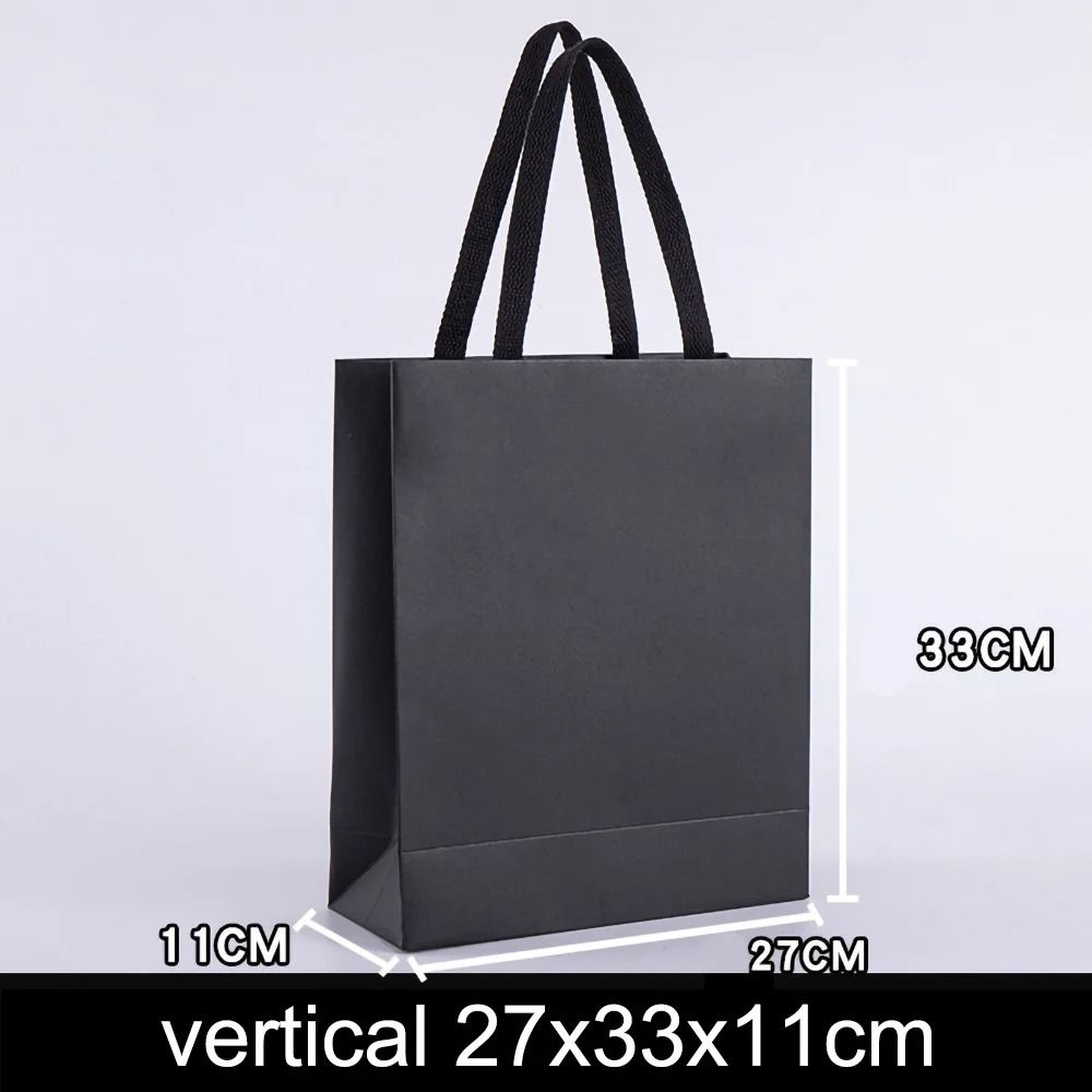 Black Kraft Paper Gift Bag For Wedding Party And Food Packaging 4