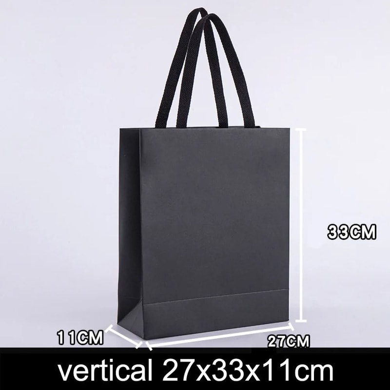 Black Kraft Paper Gift Bag For Wedding Party And Food Packaging 4