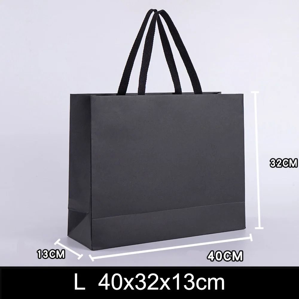Black Kraft Paper Gift Bag For Wedding Party And Food Packaging 3