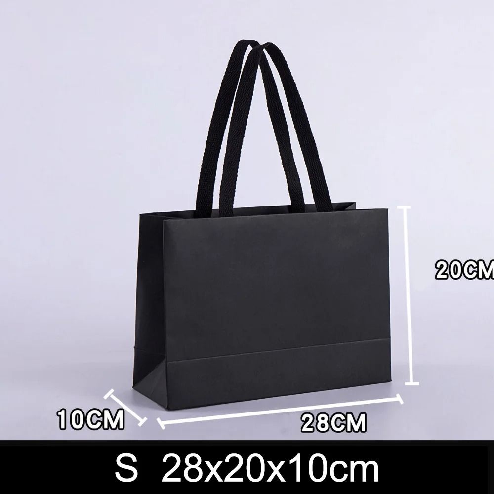Black Kraft Paper Gift Bag For Wedding Party And Food Packaging 1
