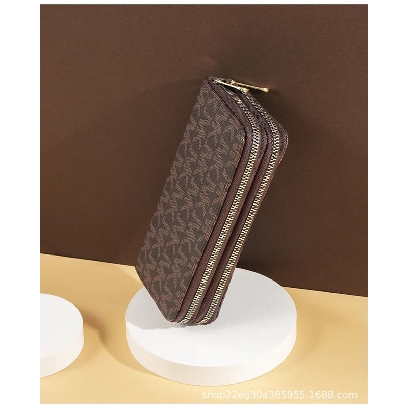 Womens Long Wallet Double Zipper Wristlet Clutch With Phone Holder 2