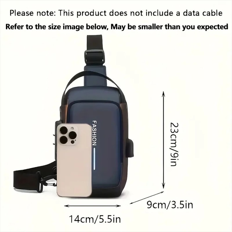 Mens Oxford Fabric Sling Bag Crossbody Chest Pack With Phone Pocket 9