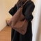 Vintage Suede Shoulder Bag Large Capacity Casual Commuter Handbag For Women 14