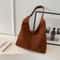 Vintage Suede Shoulder Bag Large Capacity Casual Commuter Handbag For Women 2