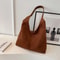 Vintage Suede Shoulder Bag Large Capacity Casual Commuter Handbag For Women 2