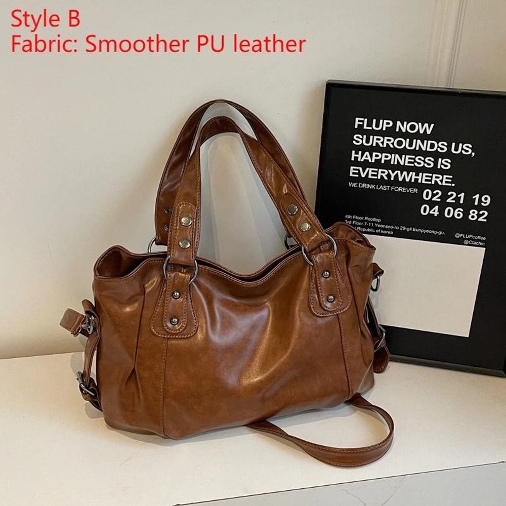 High Quality PU Shoulder Bag With Soft Interior And Contrast Design For Women 7