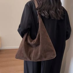 vintage suede large capacity tote shoulder crossbody bag for women