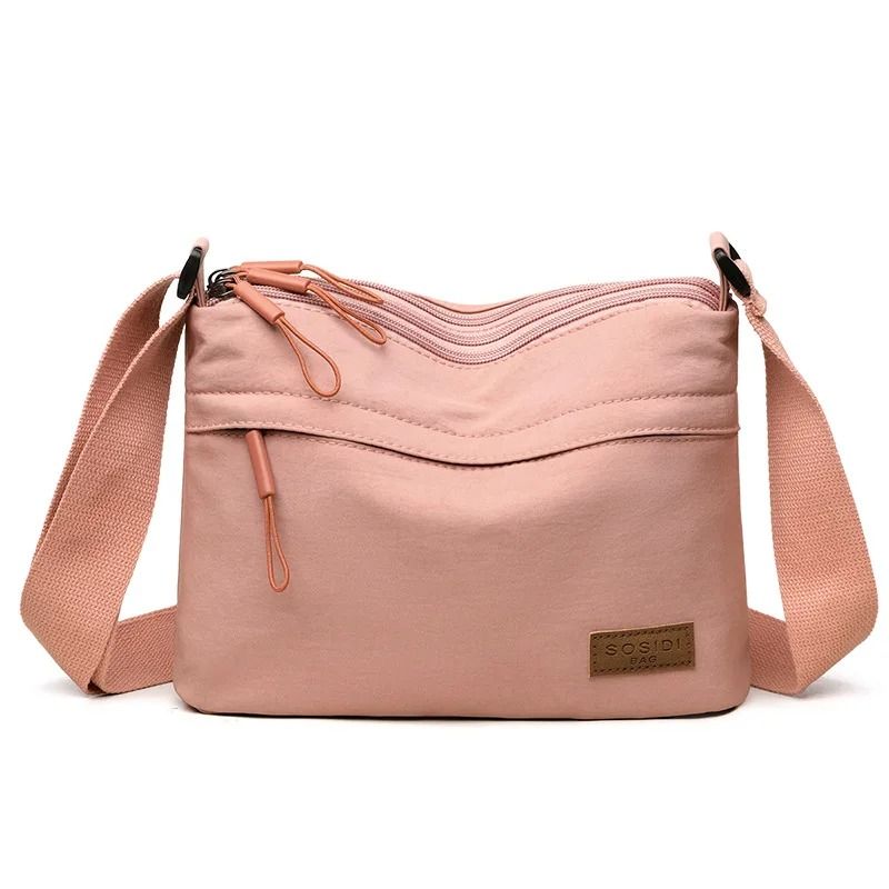 High Capacity Multi Pocket Canvas Shoulder Crossbody Bag For Women 4