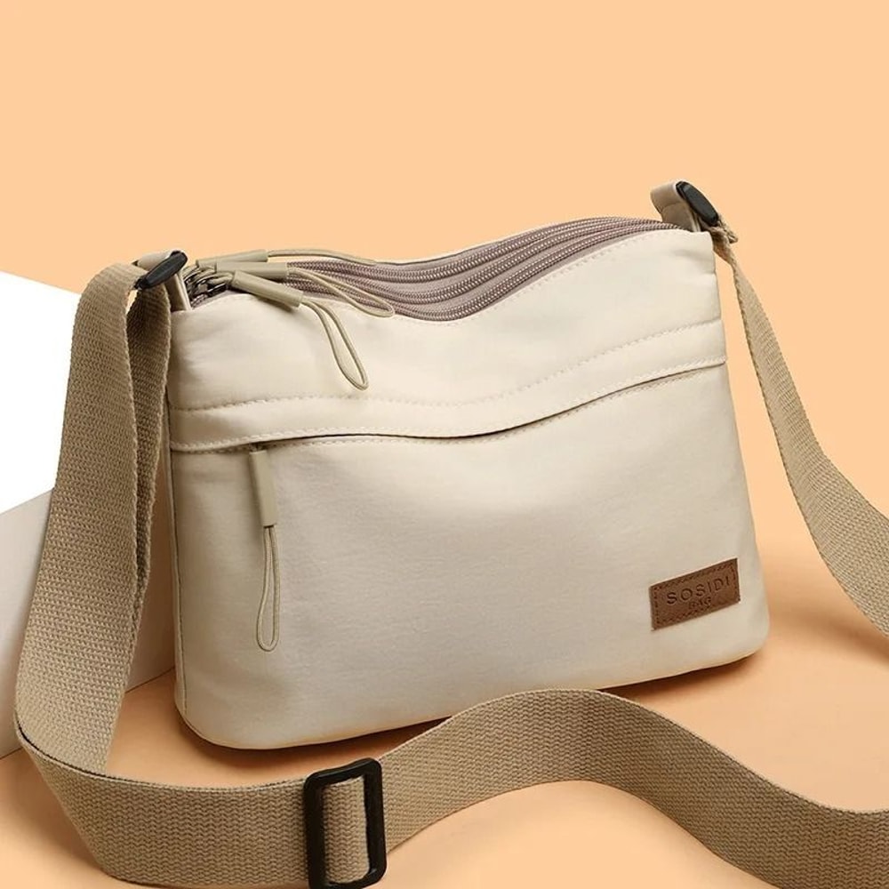 High Capacity Multi Pocket Canvas Shoulder Crossbody Bag For Women 0