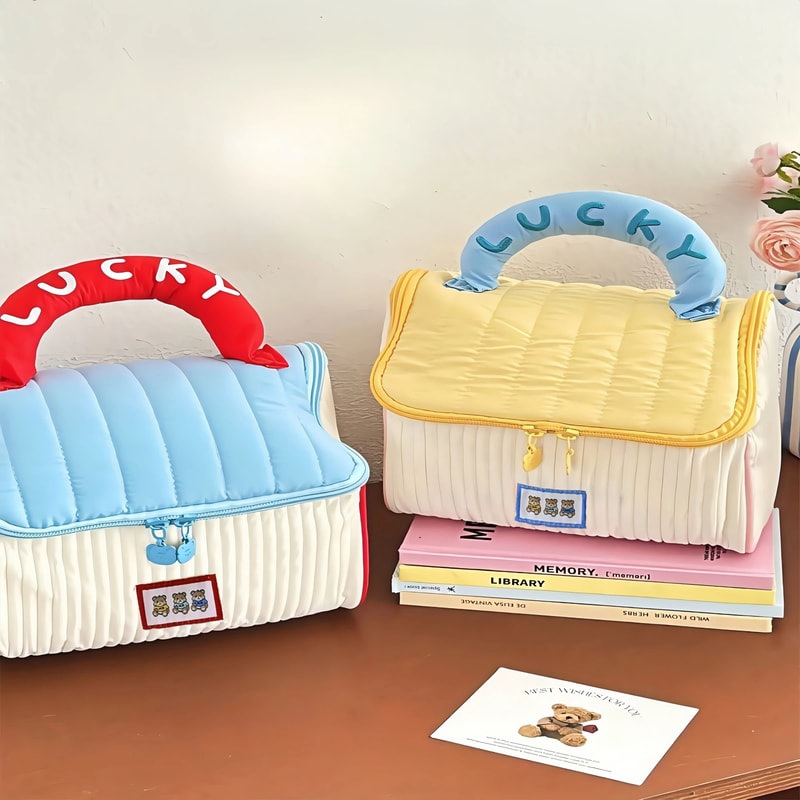 Cute Cartoon Large Capacity Cosmetic Organizer Travel Toiletry Bag For Girls 0