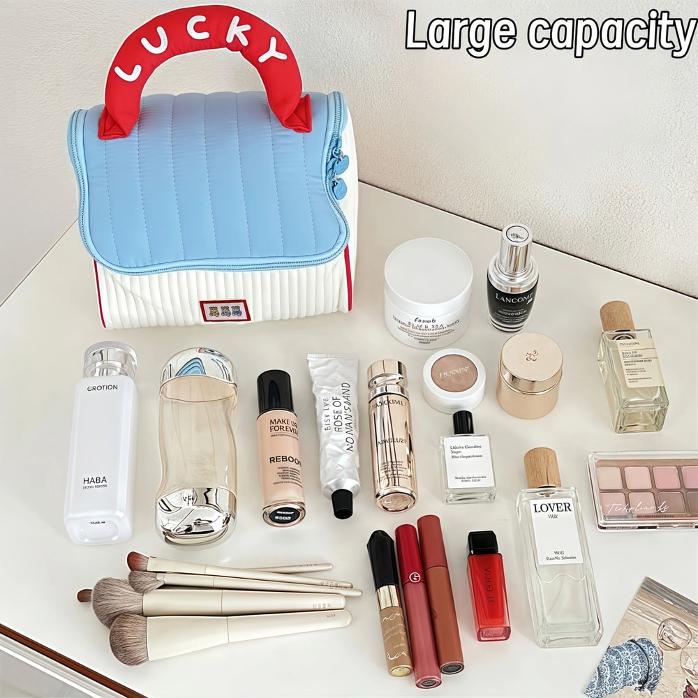 Cute Cartoon Large Capacity Cosmetic Organizer Travel Toiletry Bag For Girls 6