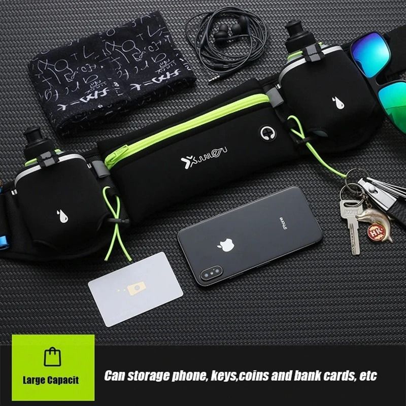 Dual Pocket Marathon Running Waist Pack With Phone And Water Bottle Holder 9