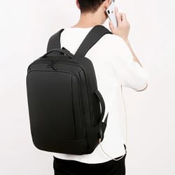 expandable waterproof business travel backpack with usb charging port