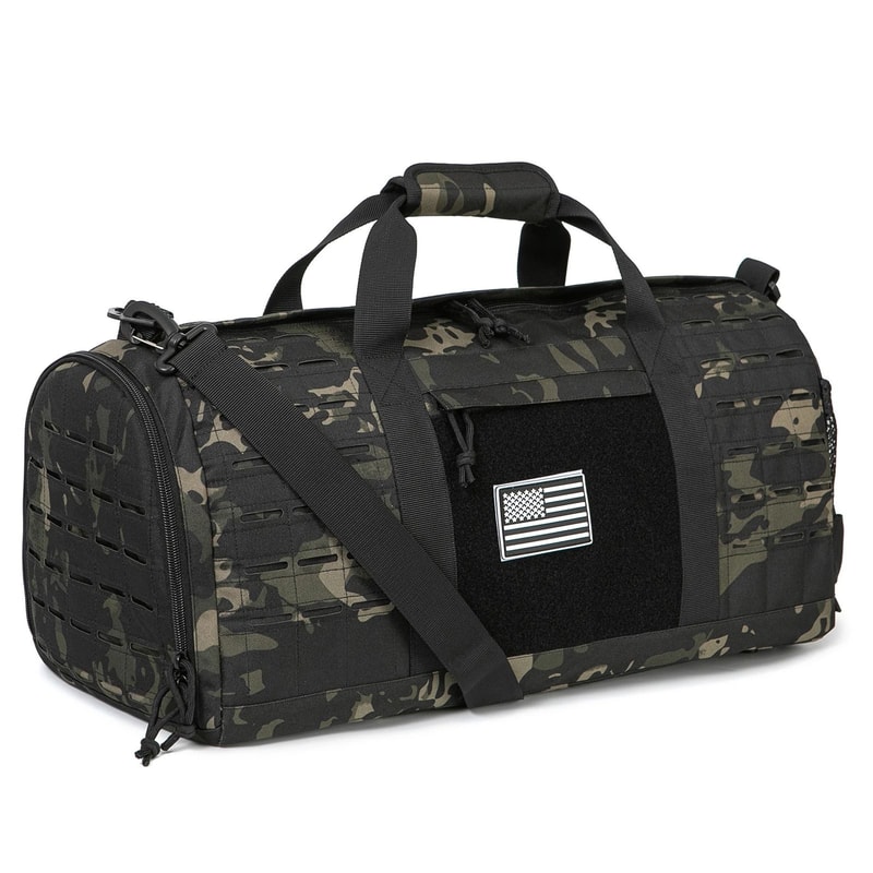 40L Tactical Sport Gym Travel Duffle Bag With Shoe Compartment 2