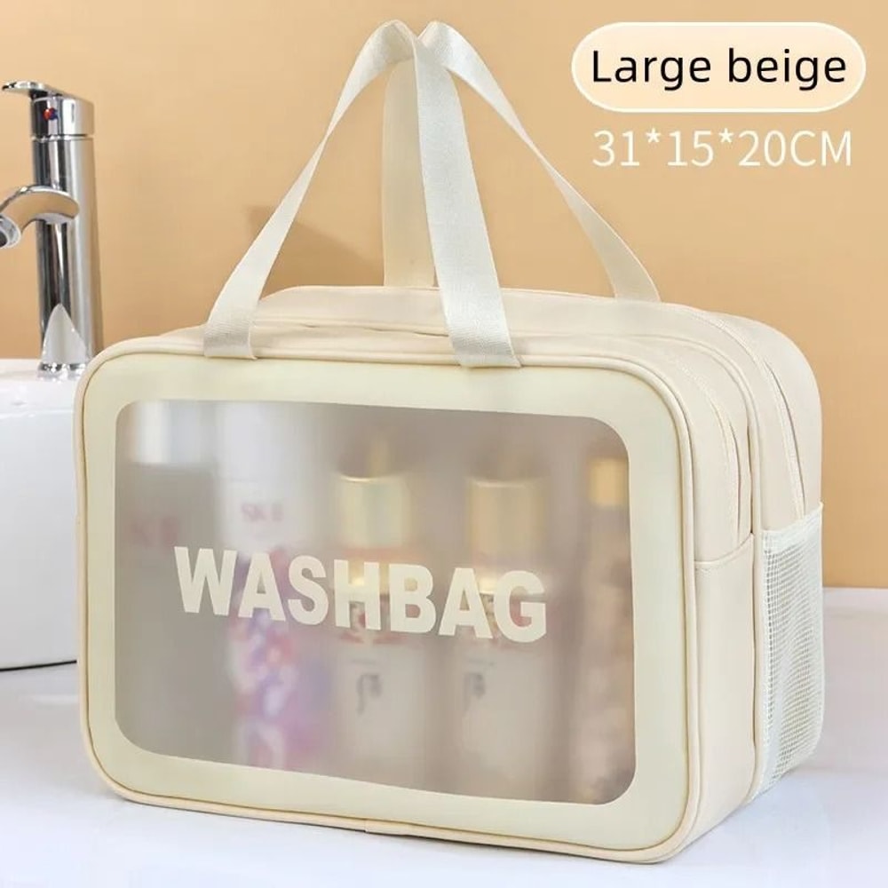 Dry Wet Separation Transparent PU Makeup And Travel Toiletry Bag 5