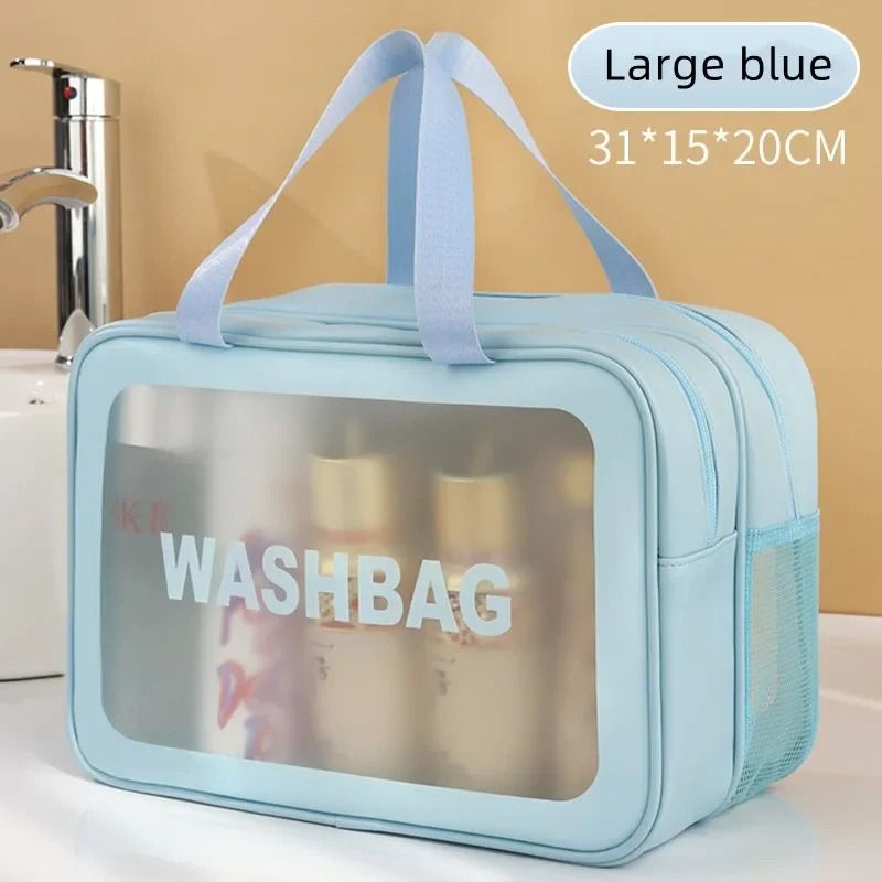 Dry Wet Separation Transparent PU Makeup And Travel Toiletry Bag 6