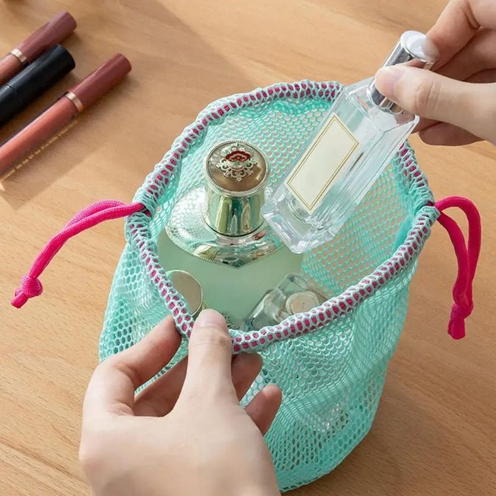 Nylon Mesh Drawstring Multi Purpose Travel Storage Pouch 5