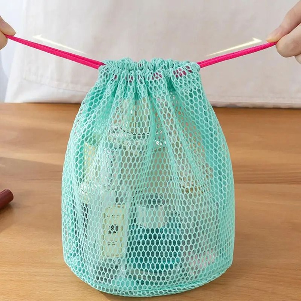 Nylon Mesh Drawstring Multi Purpose Travel Storage Pouch 8