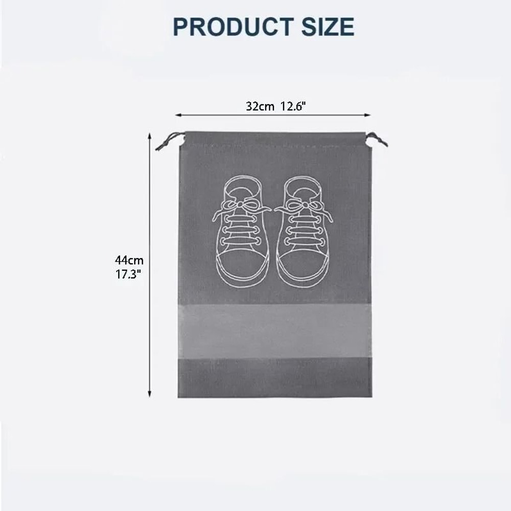 Non Woven Waterproof Shoes Storage Bag Set For Closet And Travel 5
