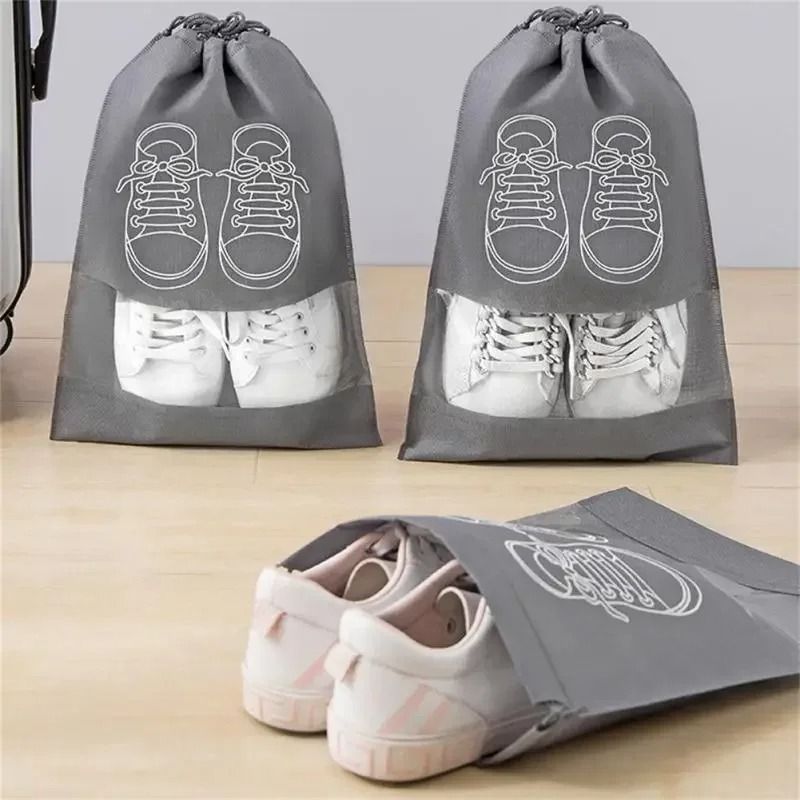 Non Woven Waterproof Shoes Storage Bag Set For Closet And Travel 6