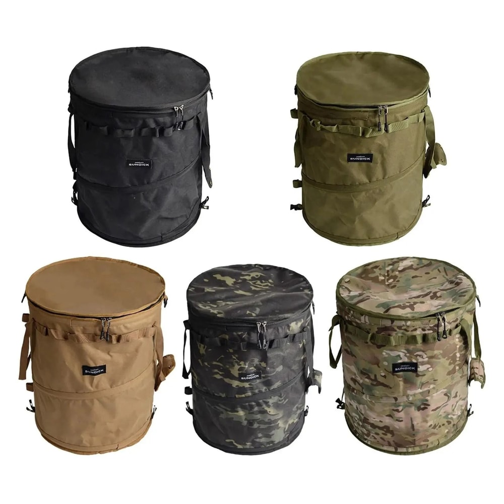 Collapsible Oxford Cloth Camping Trash And Storage Bucket 0