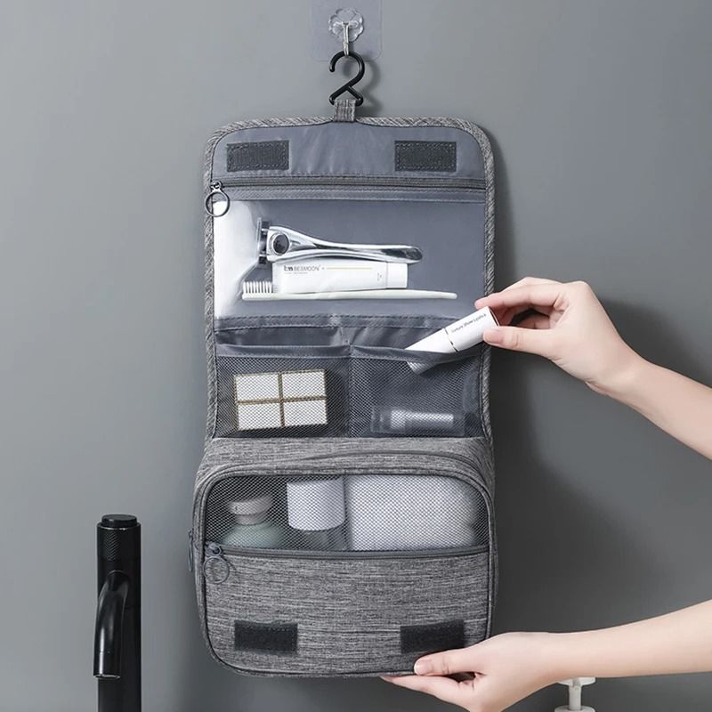 Waterproof Oxford Fabric Travel Toiletry Bag With Hanging Organizer 7