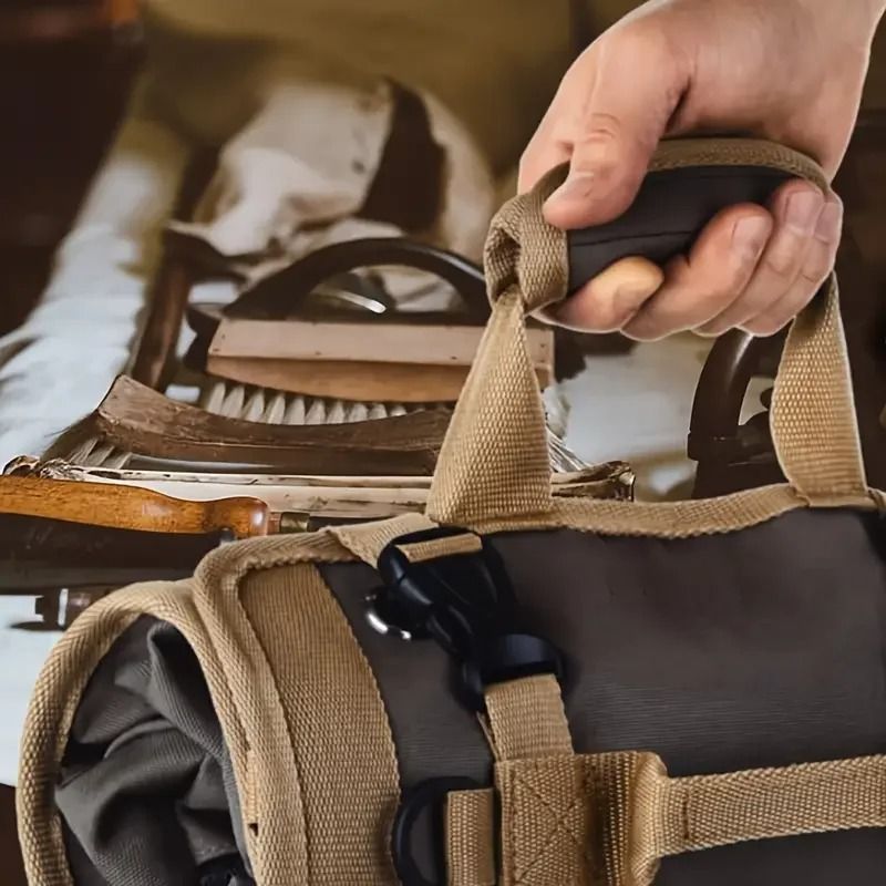 Heavy Duty Canvas Tool Roll Bag With Hanging Organizer 1