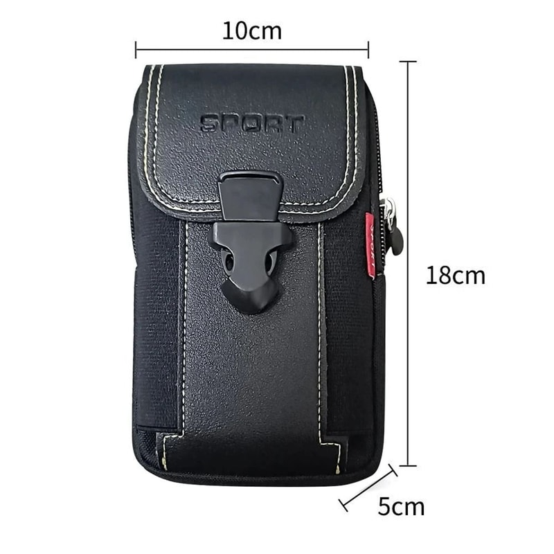 PU Leather Mens Belt Bag Travel Waist Pack With Phone Pouch 2