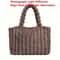 Luxurious Plush Tote Bag Striped Faux Fur Shoulder Handbag 4