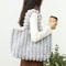 Luxurious Plush Tote Bag Striped Faux Fur Shoulder Handbag 5