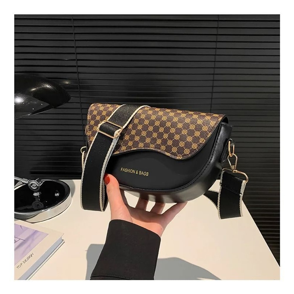 Chic Retro Saddle Bag Faux Leather Messenger Shoulder Handbag 2