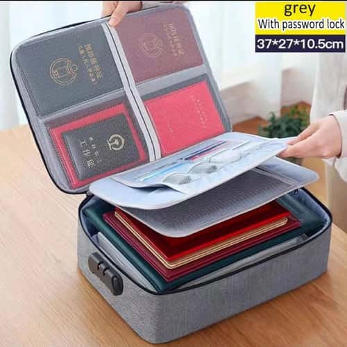 Large Capacity Document Storage Bag Certificate and Passport Organizer