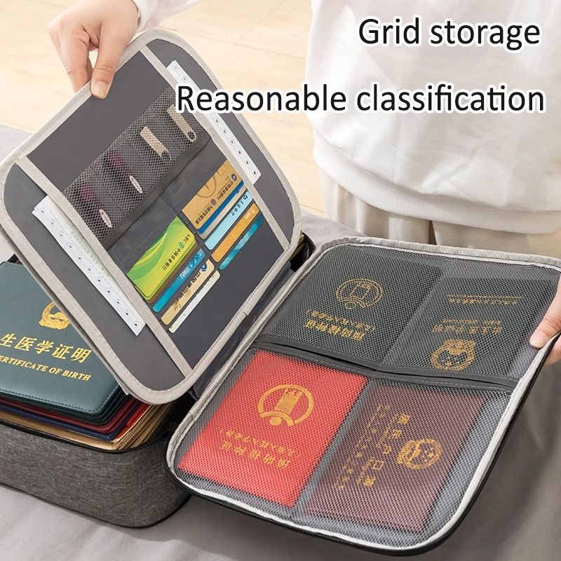 Large Capacity Document Storage Bag Certificate And Passport Organizer 6