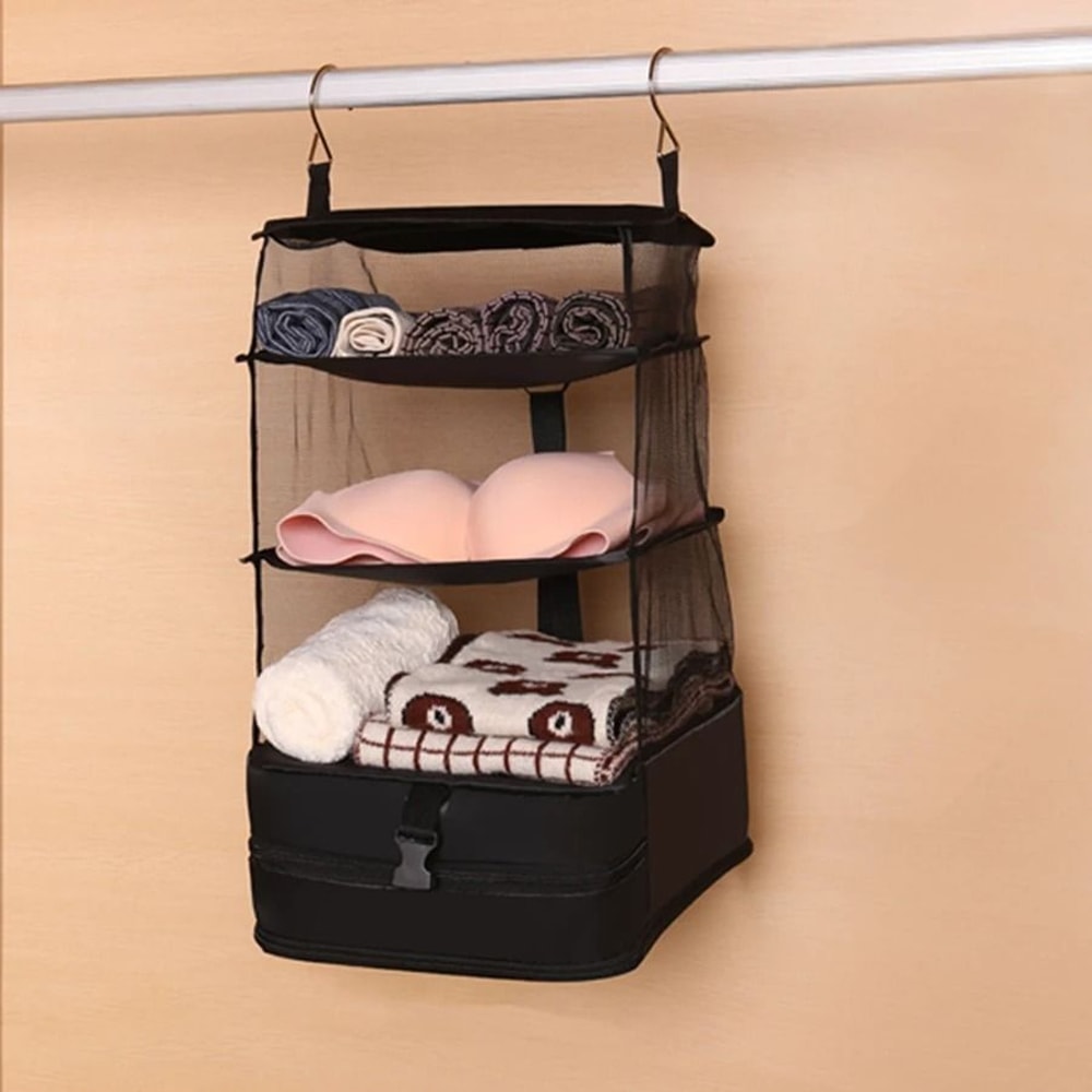 Hanging Wardrobe Organizer Travel Clothing Compression Storage Bag 3
